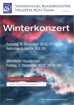 Titelseite des Konzertprogramms Winterkonzert 2018